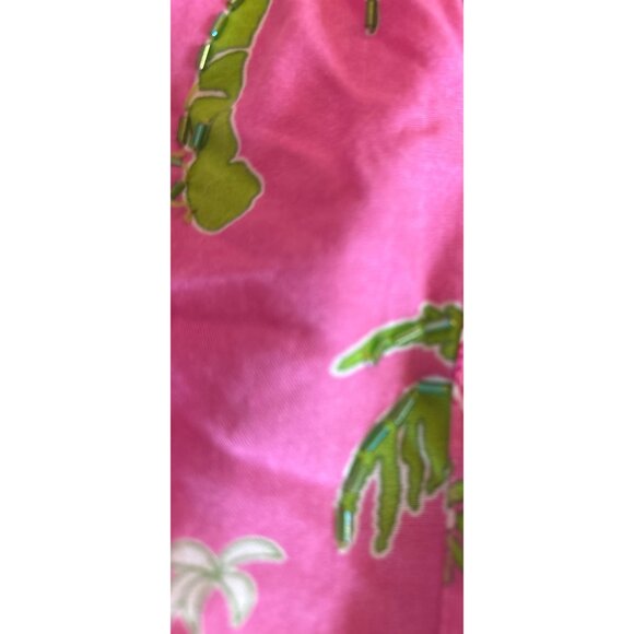 Women's Vanity Collection Pant Monkey Palm Tree Pink Green FUN Cargo Beads Large - Picture 7 of 13